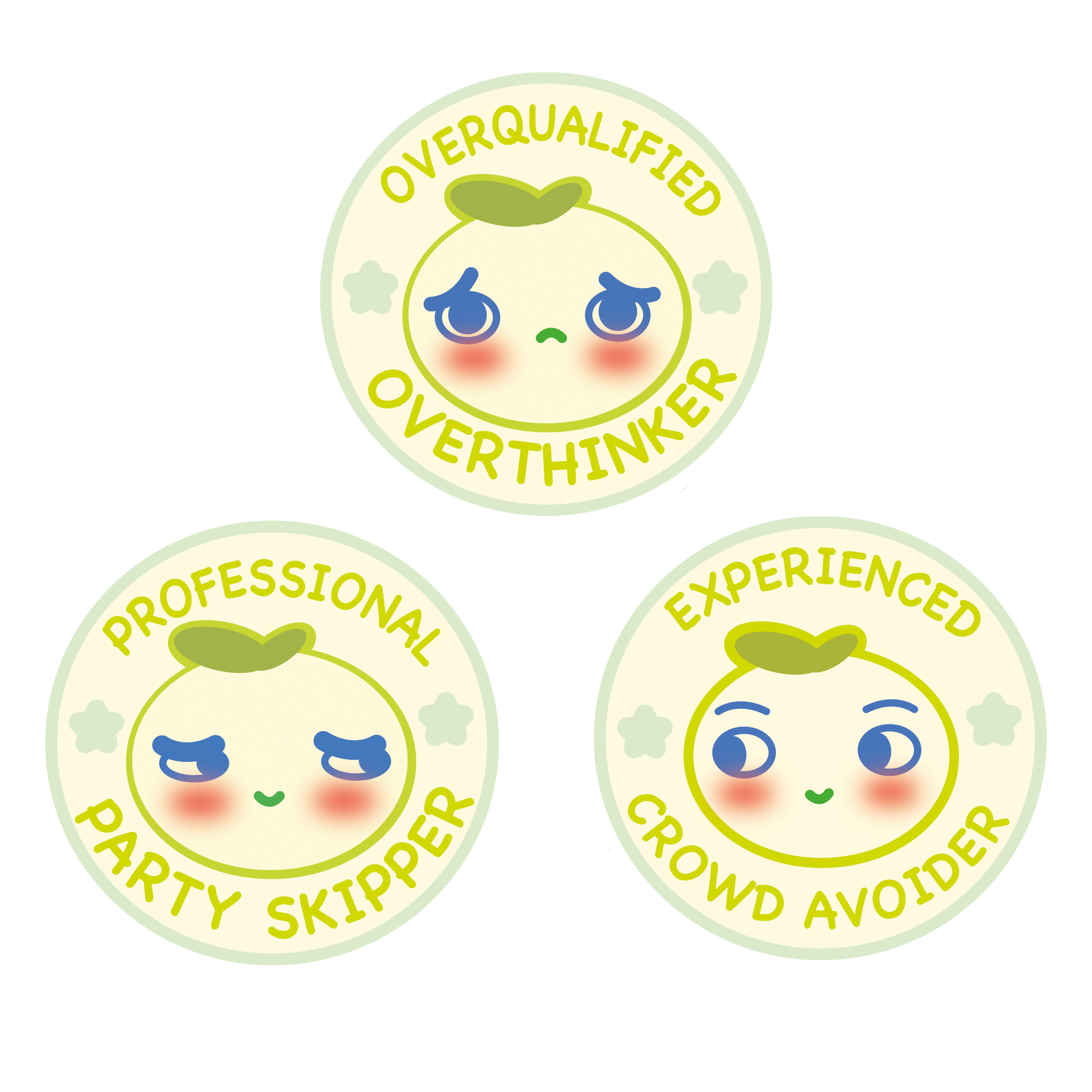 Introvert Jobs Sticker Set